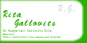 rita gallovits business card